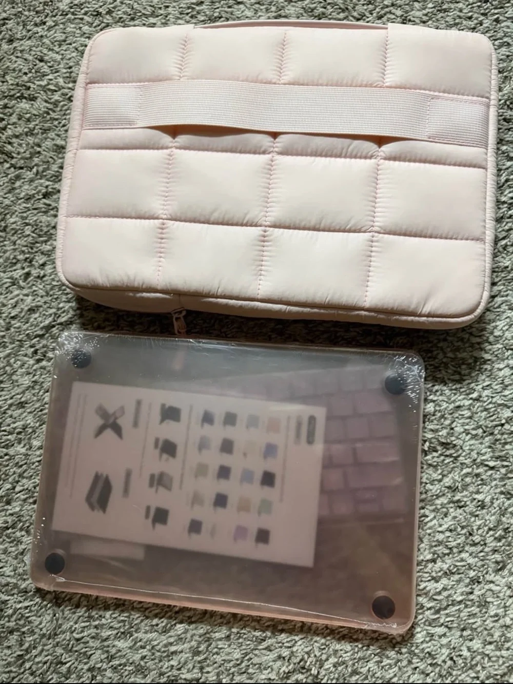 Pink Quilted Tablet Sleeve with Rose-Pink Keyboard Cover
